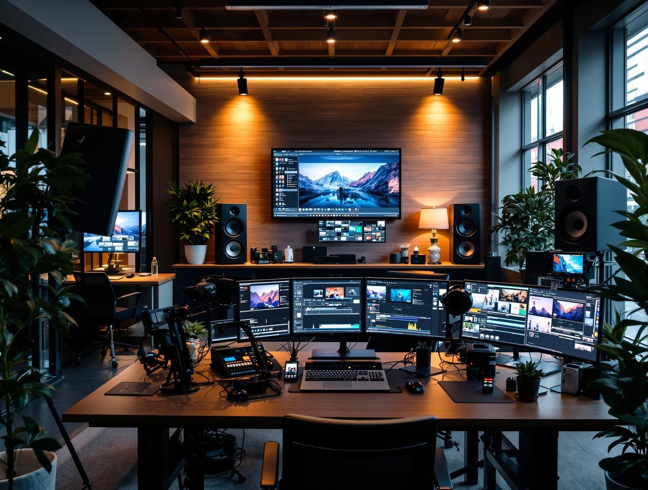 影视影院传媒北京工作室办公环境全景